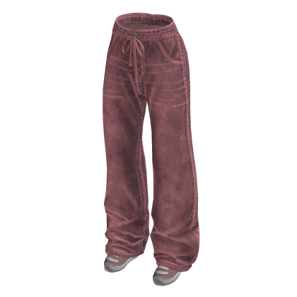 Drawstring Baggy Jeans w/ Sneakers (Pink)