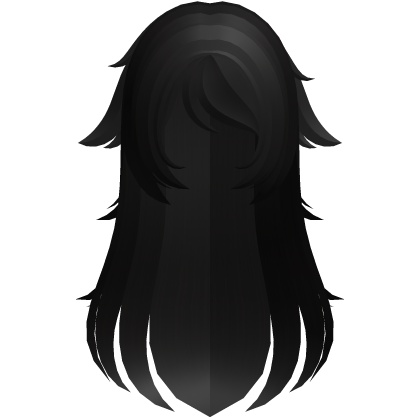 black cute neet hikikomori long messy hair