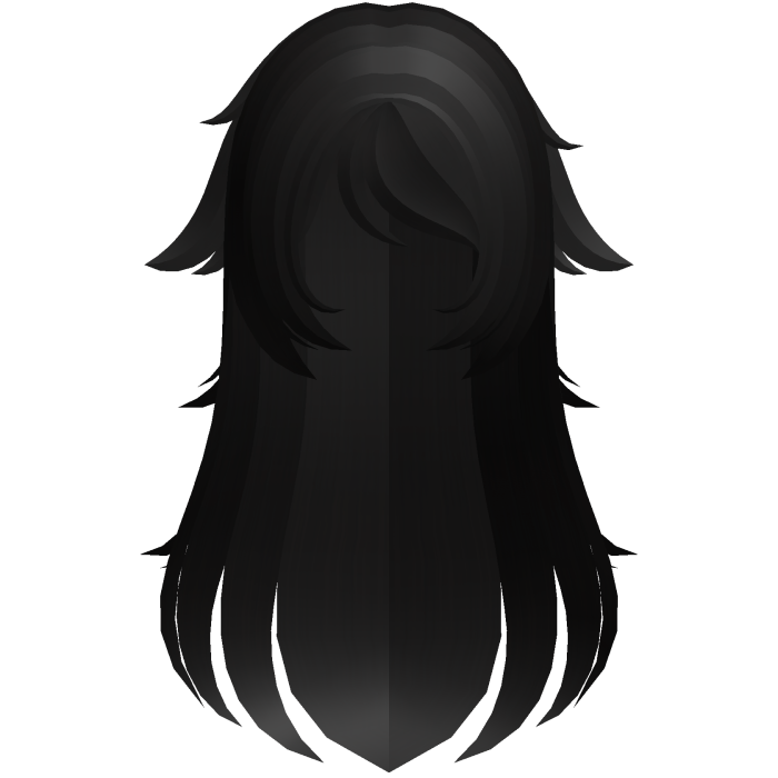 black cute neet hikikomori long messy hair