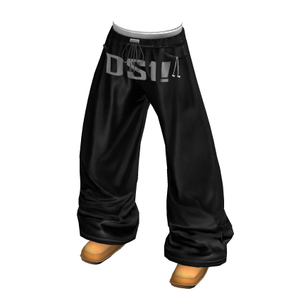 Y2K Baggy Track Pants (Black) thumbnail