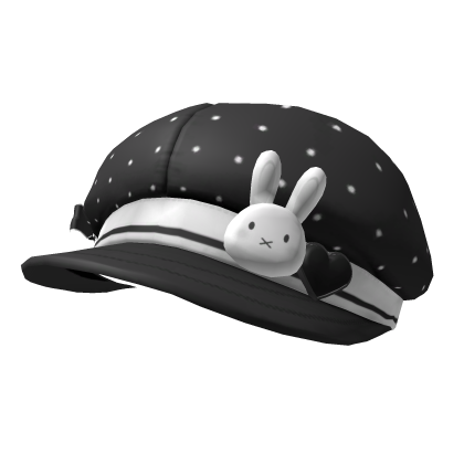 kawaii black harajuku cap polka dots Roblox item