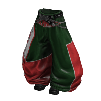 Y2K Racer Girl Pants (Black Forest Green)