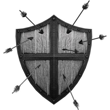 Black & White Shield w/ Arrows