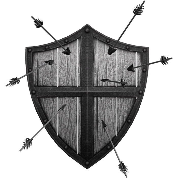 Black & White Shield w/ Arrows