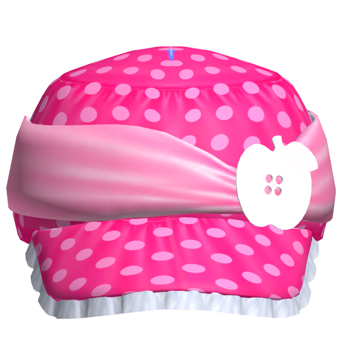 Cute 2000s Pink White Polka Dot Gyaru Apple Button