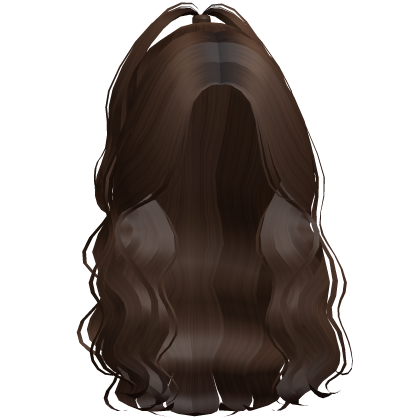 Dark Brown Long Curly Half Up Ponytail Hair Roblox item