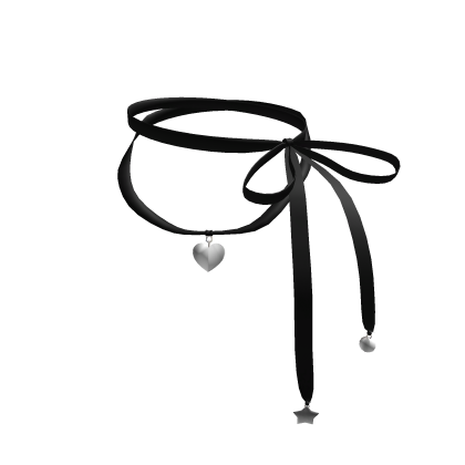 Black Double Ribbon With Pendants Necklace 3.0