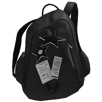 Y2K Grunge Preppy Backpack Black Stars