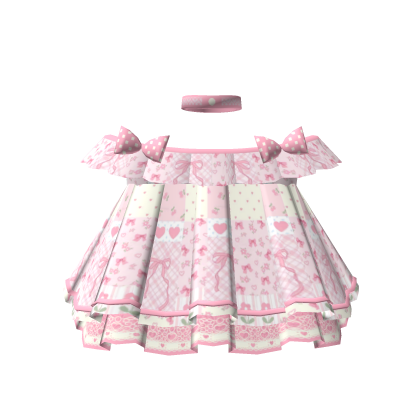 🌼3.0 Beautiful cottage-style pink plaid dress Roblox item