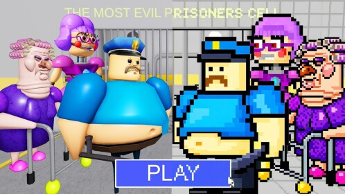 POLICE VS 8-BIT BOSSES PRISON RUN! (Obby)