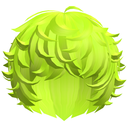 cute kawaii neon green messy swirly curly fluffy 