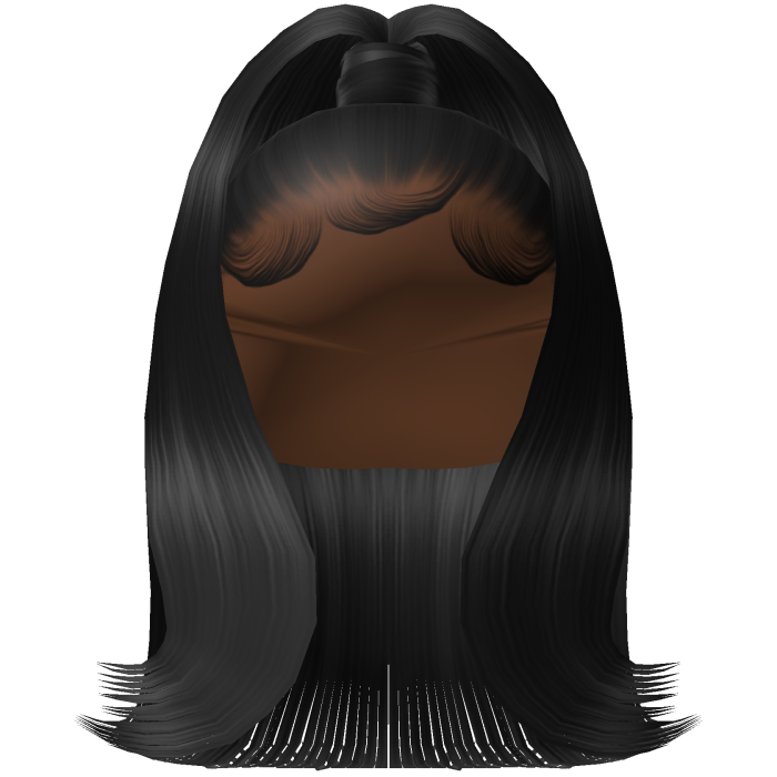Sleek Flipped Out Ponytail w/ Edges (Black)
