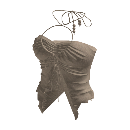 Ruched Halter Top Beige thumbnail