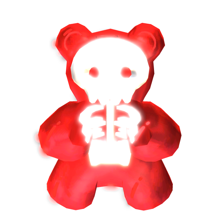 Emissive Glow Neon Skeleton Red Gummy Bear