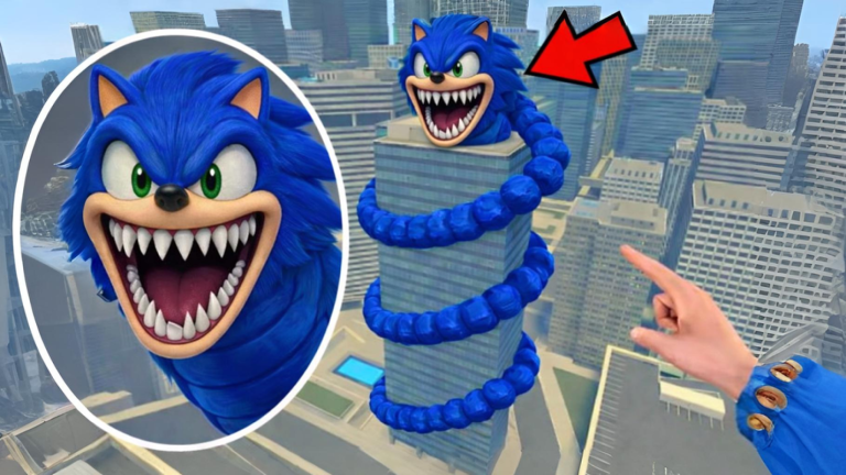 🦔 Scary Sonic Tower Go Up 🔵 screenshot 1