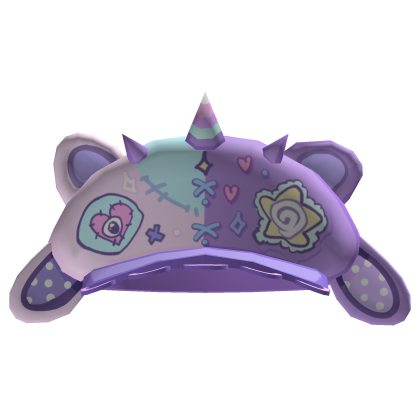 purple cute plushie monster spike cap