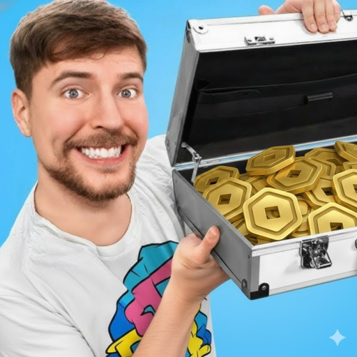 The $100,000 Mrbeast Games official Roblox game thumbnail