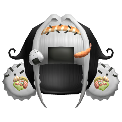 ♡ ꞉ low poly salmon sushi onigiri wii mii hair 