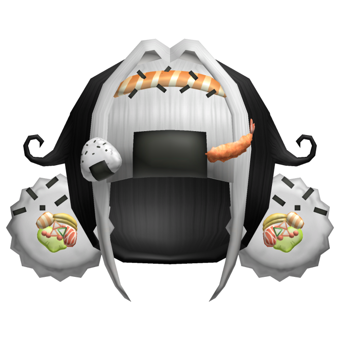 ♡ ꞉ low poly salmon sushi onigiri wii mii hair 