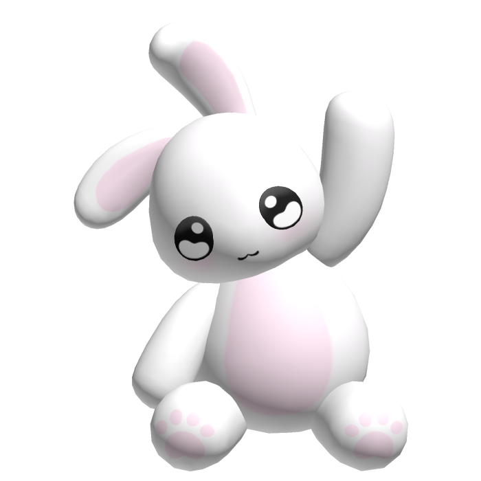 ♡ : kawaii white bunny plushie holding hand