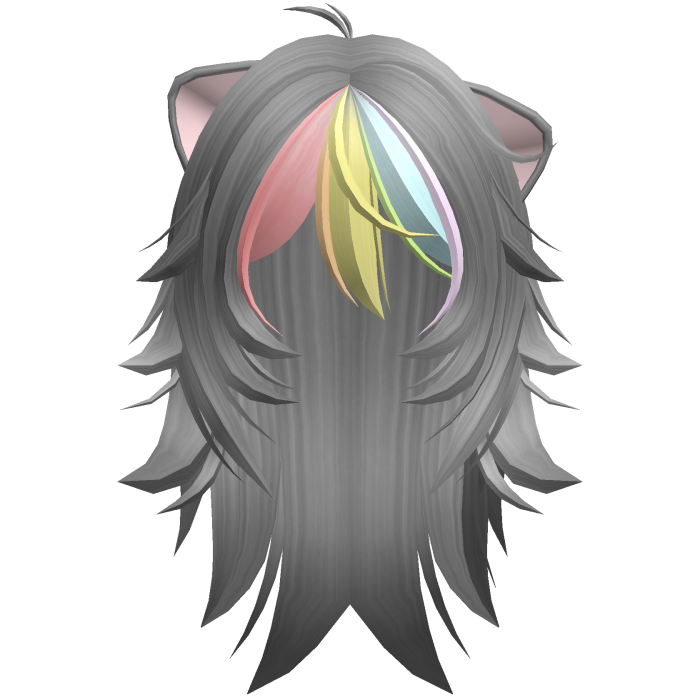 nyan cat pastel rainbow scene messy hair