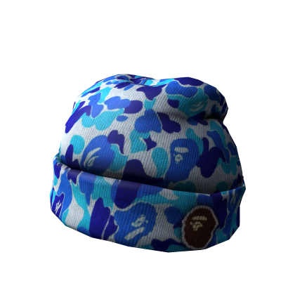Ape Logo-Patch Camouflage Beanie 'Blue'