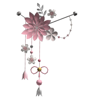 Pink & Silver Lotus Japanese Flower Hairclip