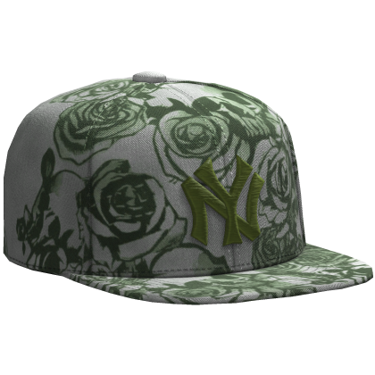 White & Green Rose NY Sidewept Fitted Cap Roblox item