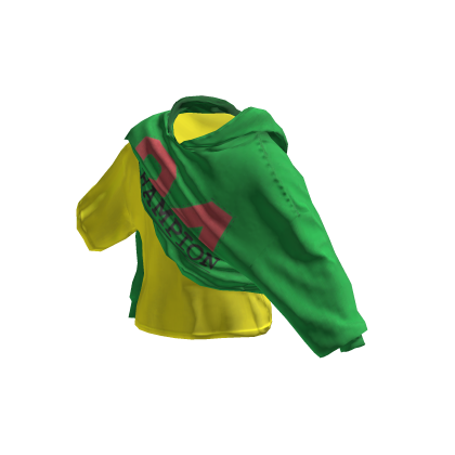 💜Minimalist Layered Streetwear Hoodie_Green thumbnail