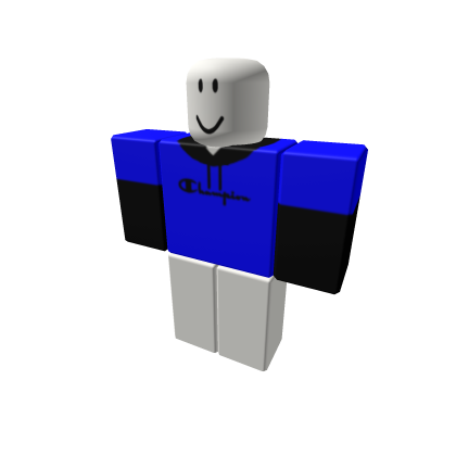 Black blue champion hoodie slender BOYS Roblox