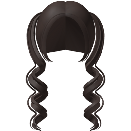♡ cute swirly curly pigtails in dark brown Roblox item