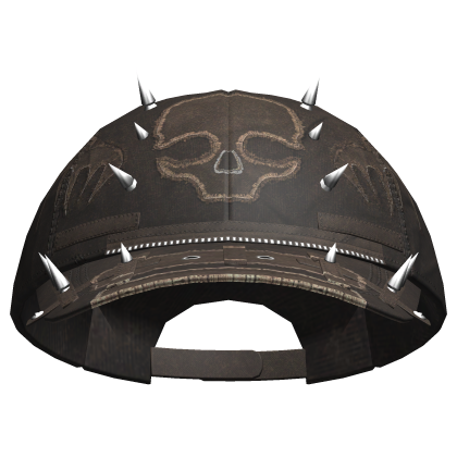 Punk Skeleton Pierced Cap Brown
