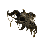 Regal Chained Horned Dragon Beast Skull