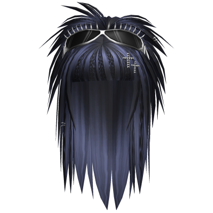 scene messy hair w spike goggles navy leopard Roblox item