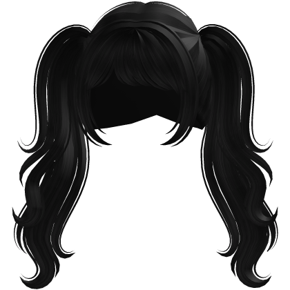 Gyaru Messy Wispy Front & Back Twintails (Black) Roblox item