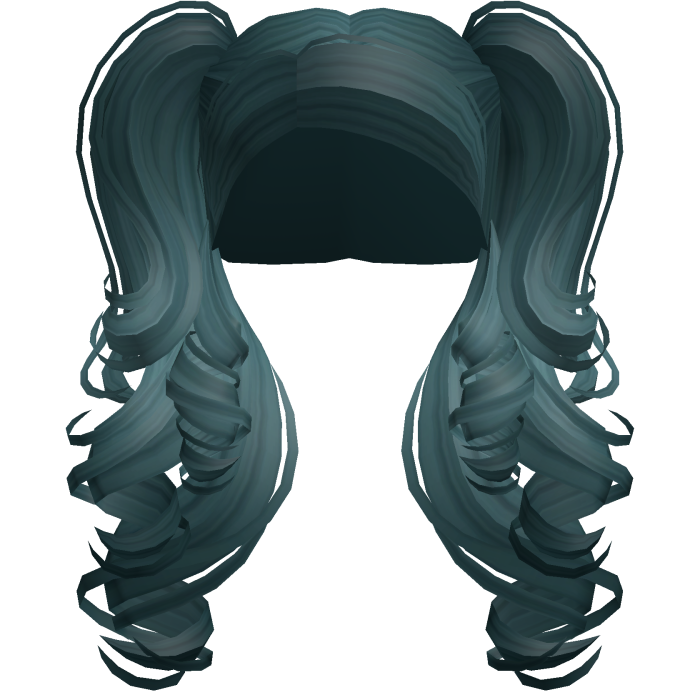 Fluffy Curly Latina Pigtails Navy