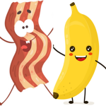 Banana fruit bowl with a little bit of bacon:)
