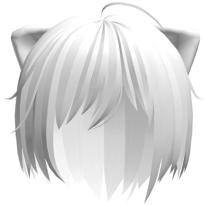cute messy emo vkei catboy hair in white