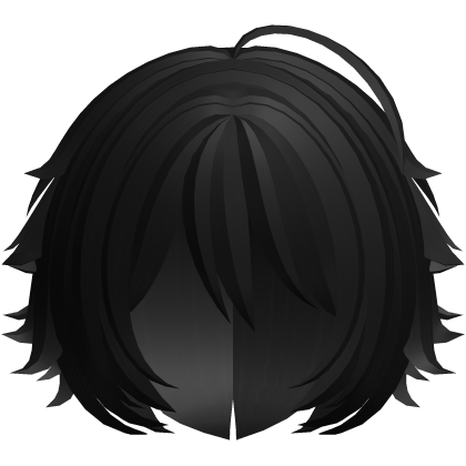 fluffy anime kitty tuft bob in black