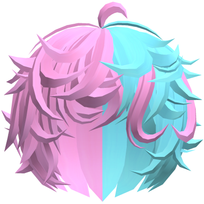 🦄SUPA FLUFFY! cute kawaii boy hair 🐾 pink & blue Roblox item