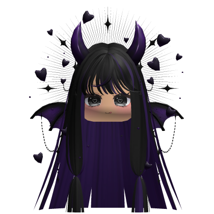 Cute Demonic Wings Heart Hair (White&Blue)