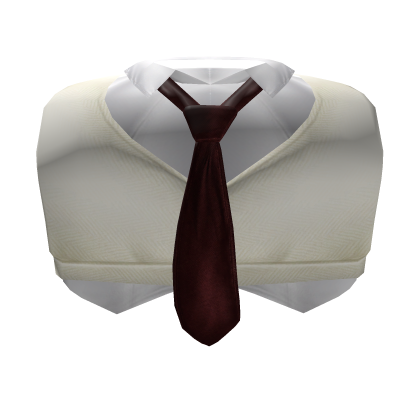 ♡ sweet beige school girl uniform vest w/ red tie Roblox item