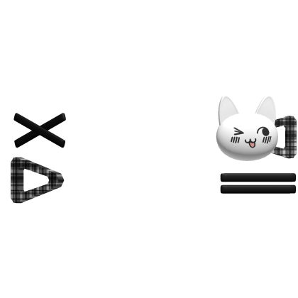 kaomoji black white cat hair clips こねこ Roblox item
