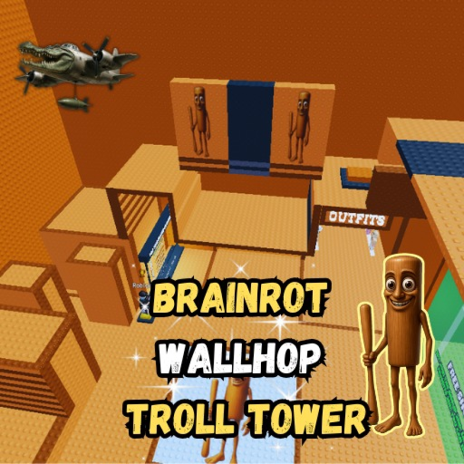 Brainrot Wallhop Troll Tower official Roblox game thumbnail