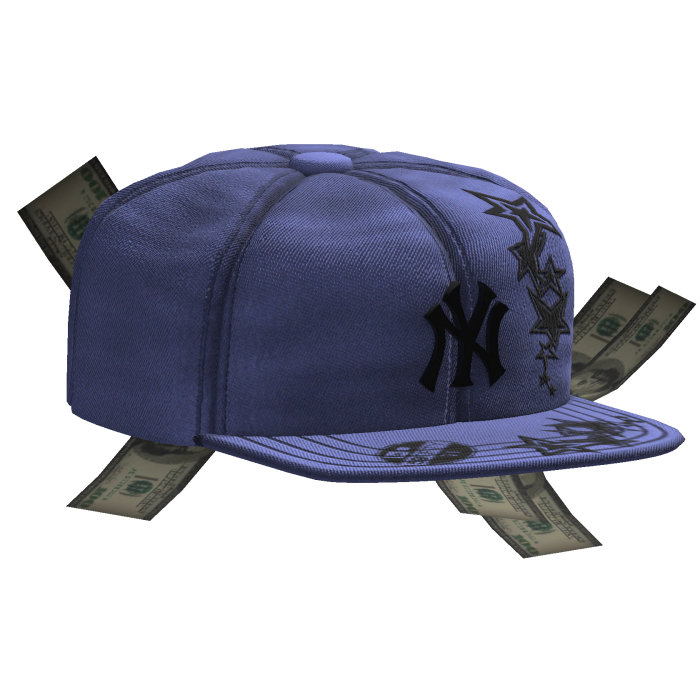 Sideswept Fitted Blue Money Cap