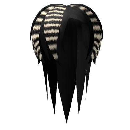 Black Vkei Scene Hair /w Blond Racoon Tails Roblox item