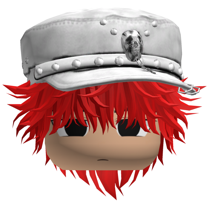 Fluffy Emo White Beret Y2K Boy Hair (Red)