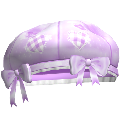 Kawaii Patchwork Bow Beret Lavender