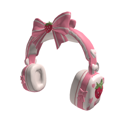 Strawberry Cream Bow Headphones