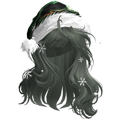 Christmas Hair w/Santa Hat (Green)